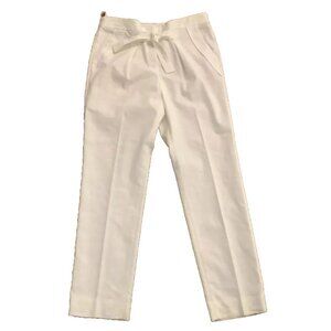 Leifsdottir Pants 10 x 30" White Linen Blend High Rise tummy panel Anthropologie